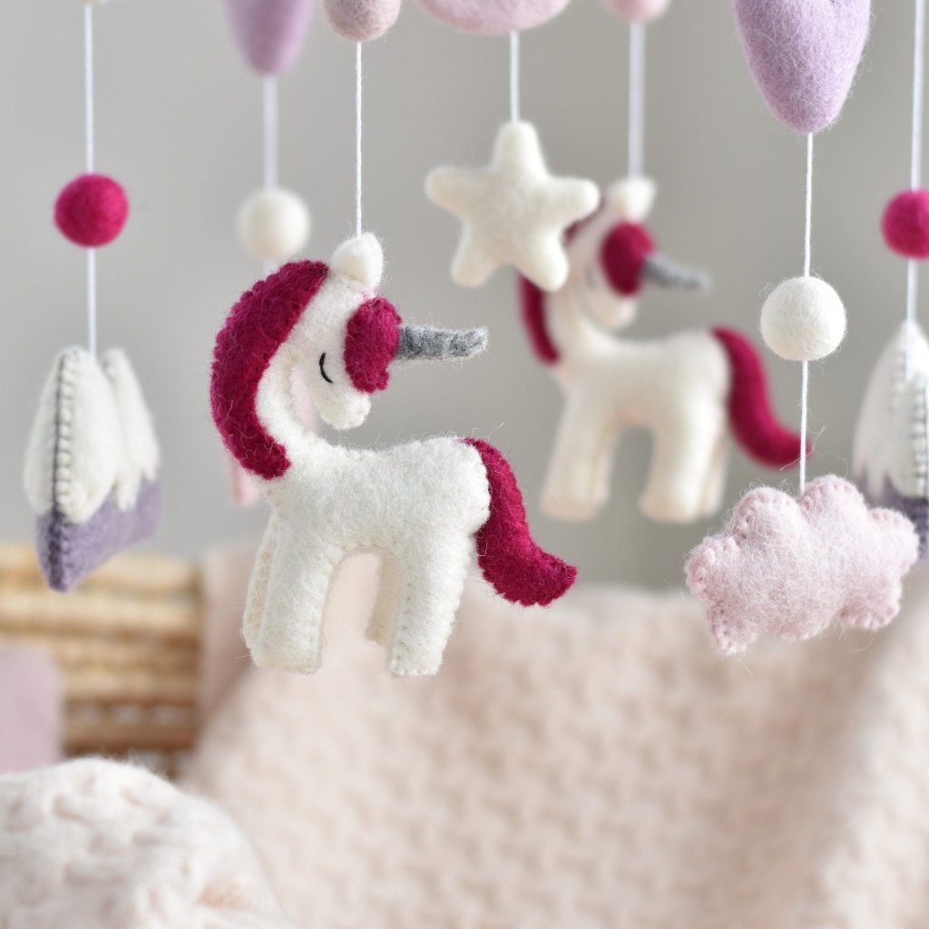 Fuchsia Unicorn Animal Mobile - Tik Tak Design Co.