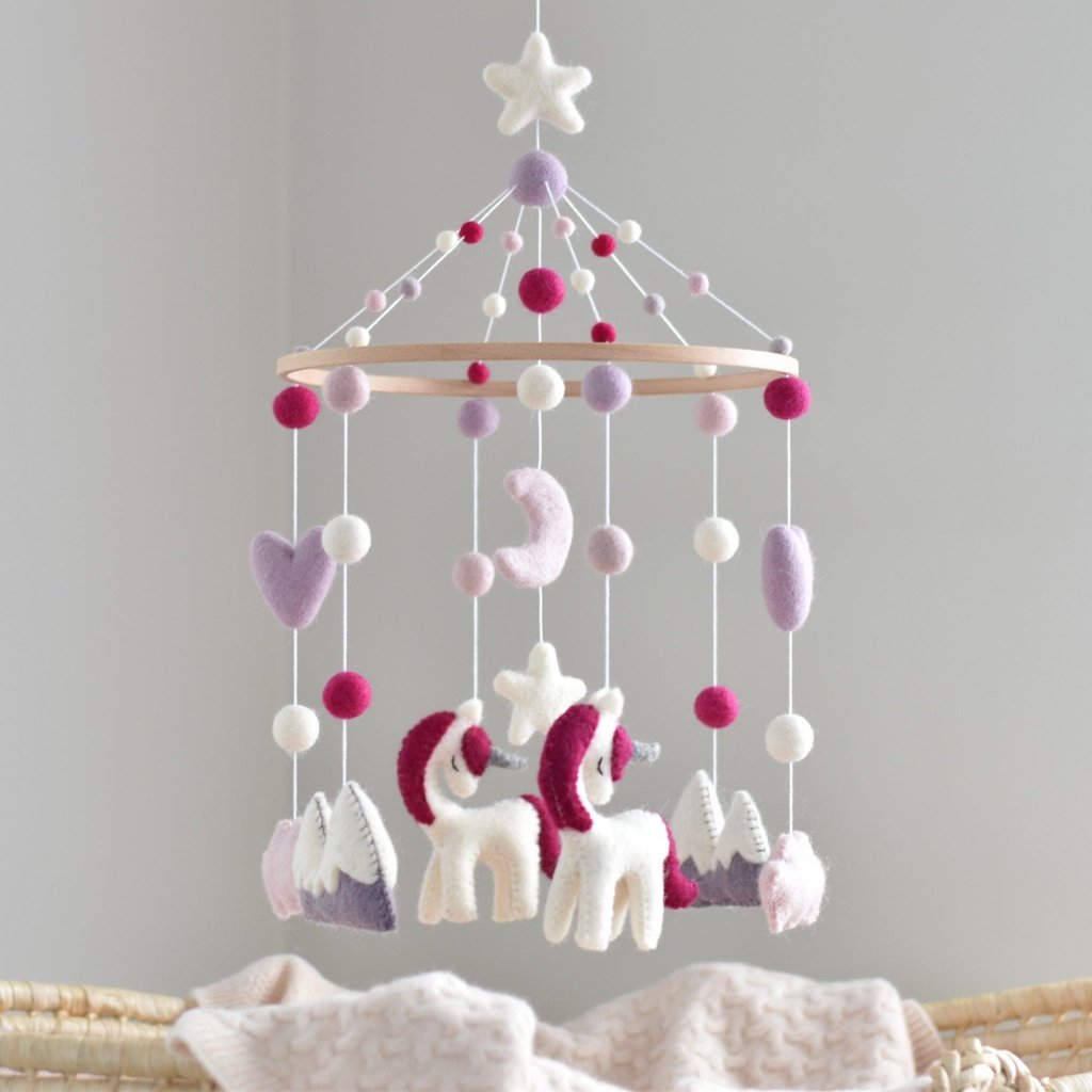 Fuchsia Unicorn Animal Mobile - Tik Tak Design Co.