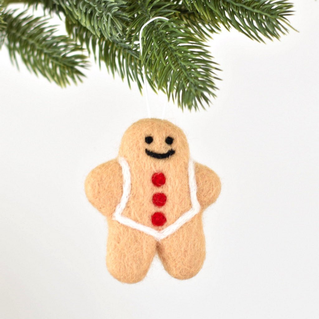 Gingerbread Man Felt Decoration - caramel - Tik Tak Design Co.