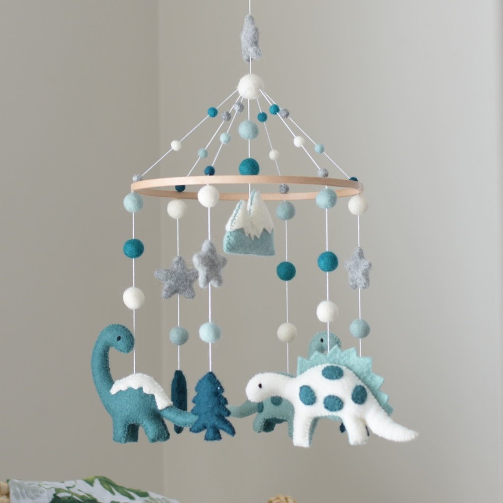 Green Dinosaurs Baby Mobile - Tik Tak Design Co.