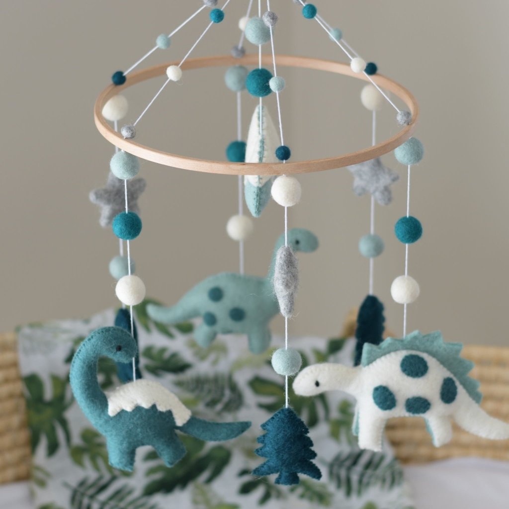 Green Dinosaurs Baby Mobile - Tik Tak Design Co.