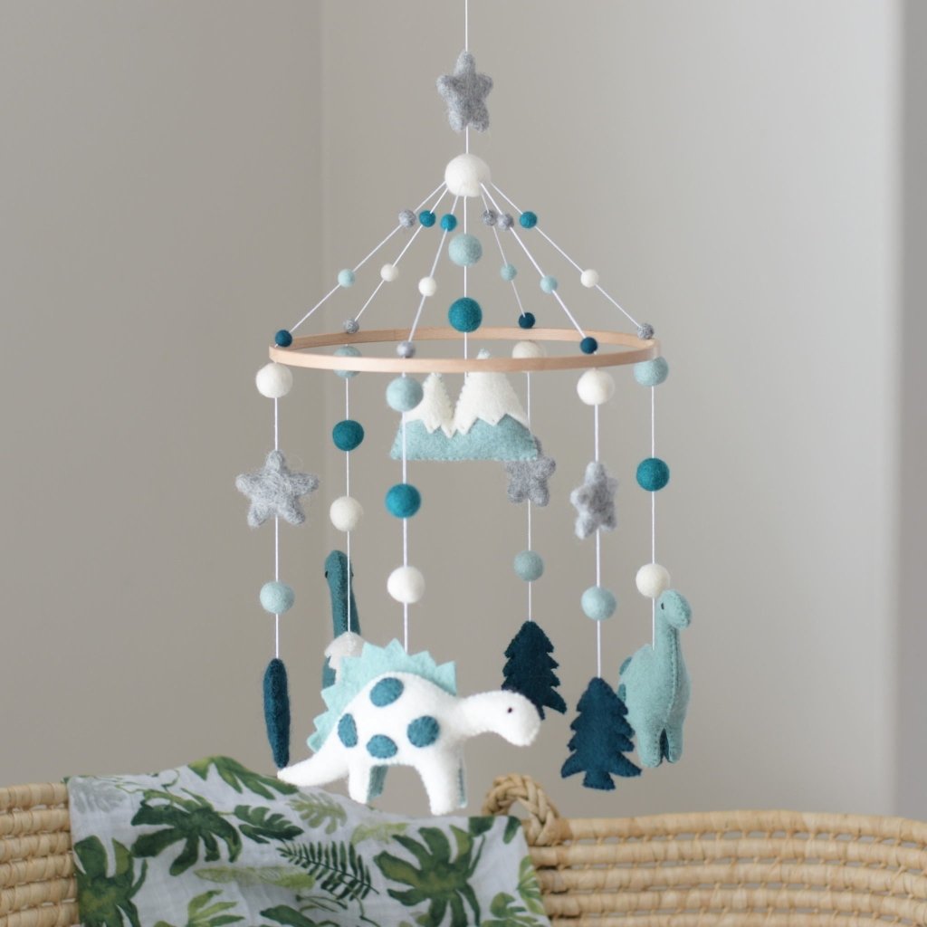 Green Dinosaurs Baby Mobile - Tik Tak Design Co.