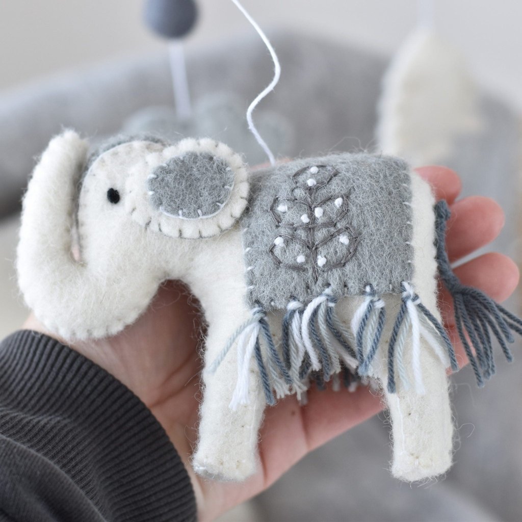 Grey Elephant Animal Mobile - Tik Tak Design Co.