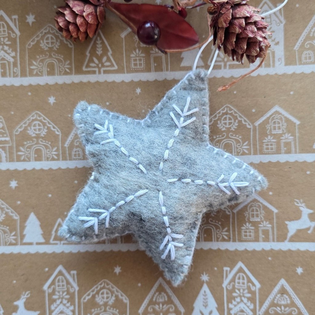 Grey Snowflake Christmas Star - Tik Tak Design Co.
