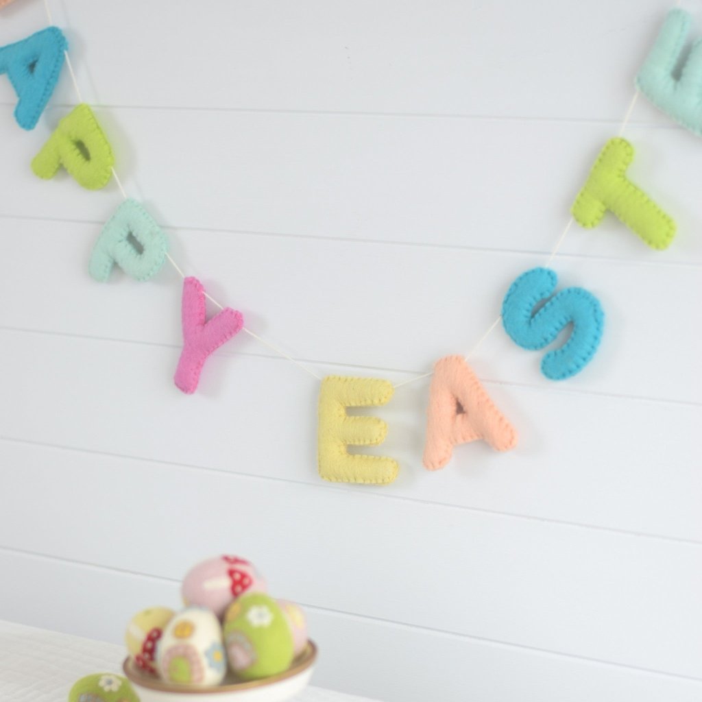 Happy Easter Felt Banner - Tik Tak Design Co.