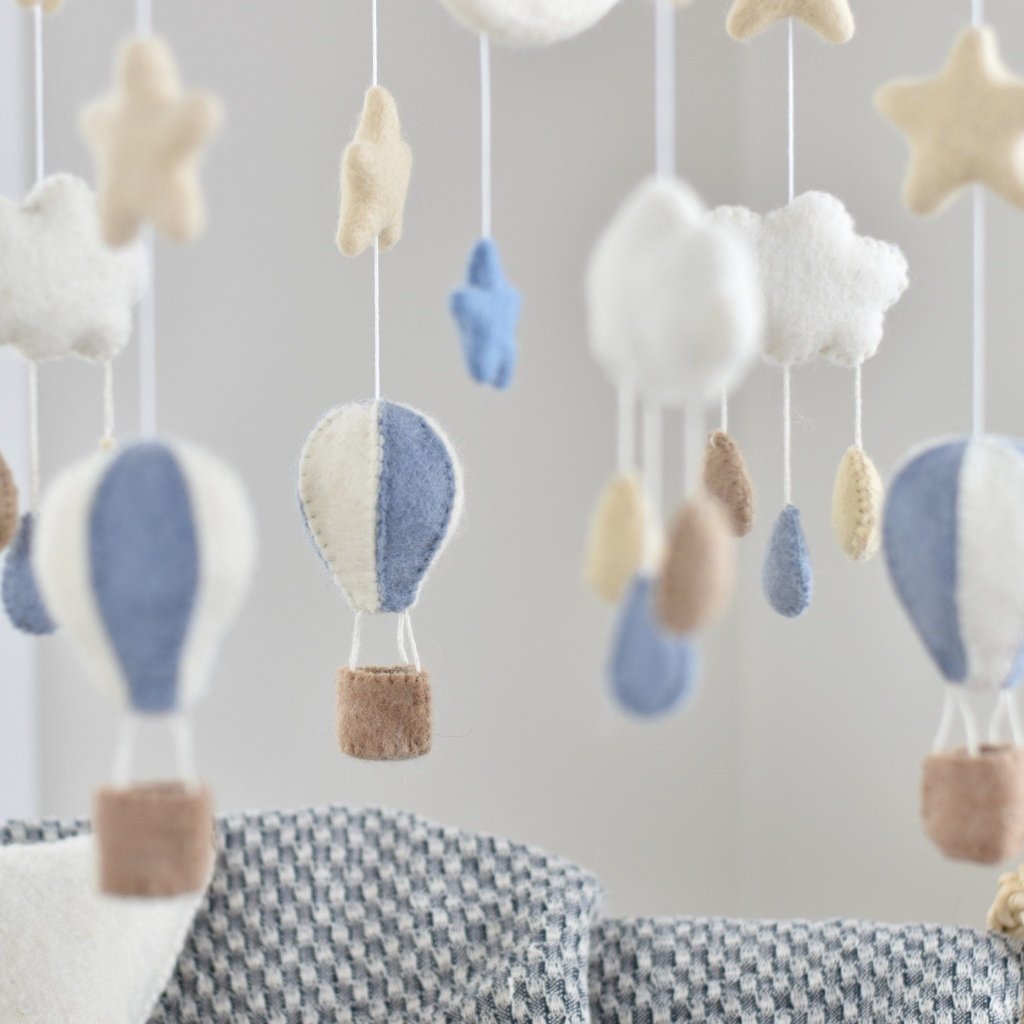 Hot Air Balloon Mobile - Blue - Tik Tak Design Co.