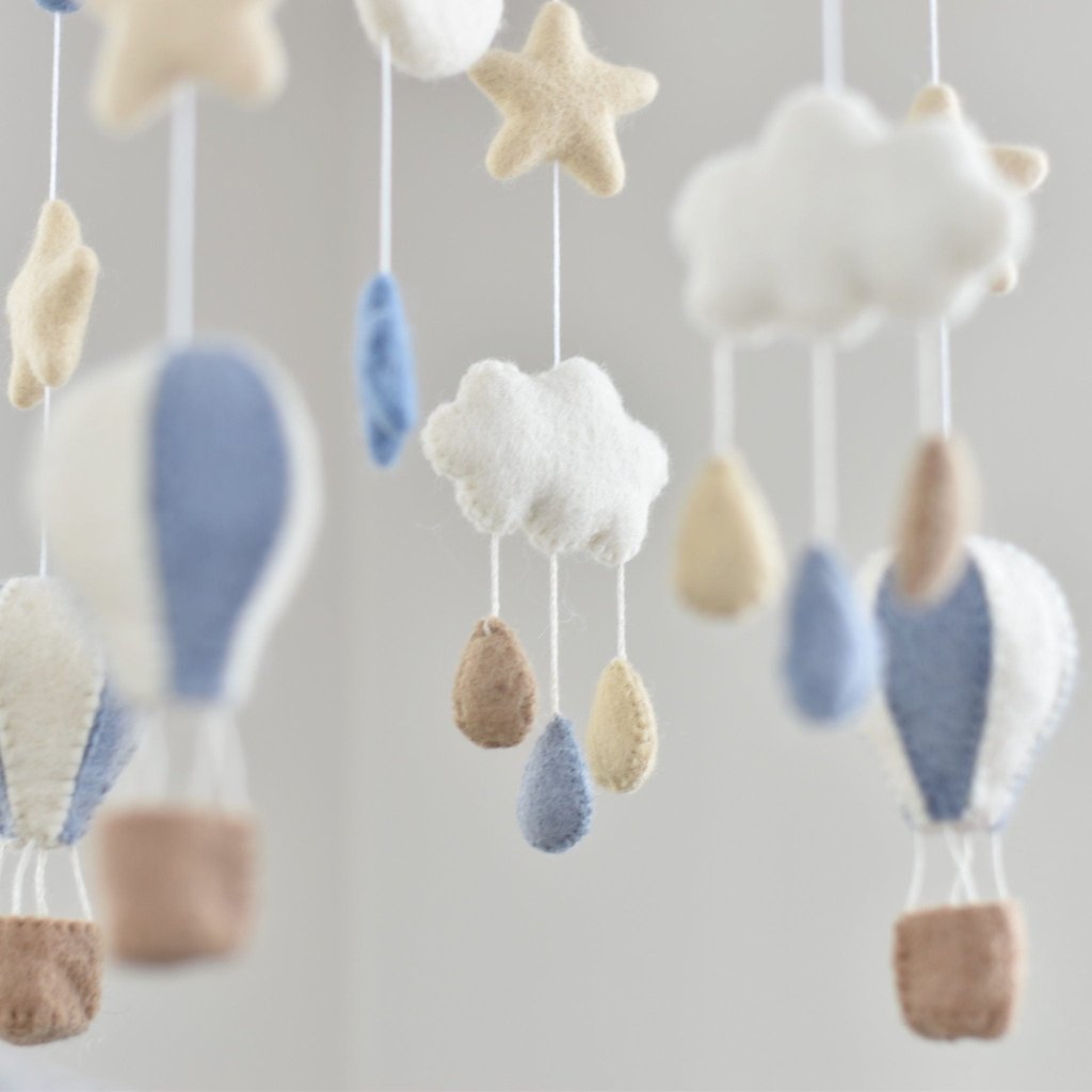 Hot Air Balloon Mobile - Blue - Tik Tak Design Co.
