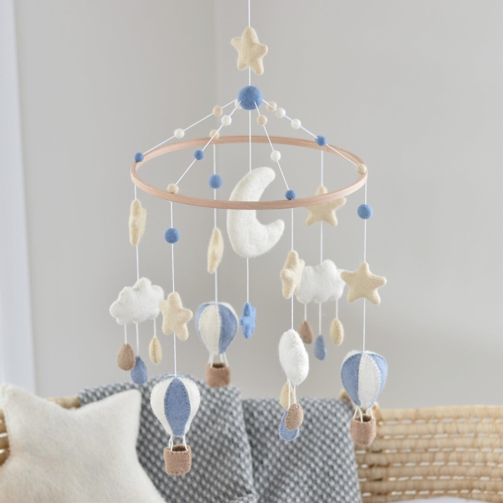 Hot Air Balloon Mobile - Blue - Tik Tak Design Co.