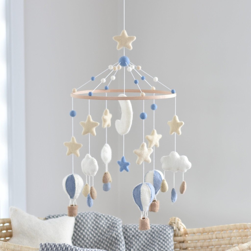 Hot Air Balloon Mobile - Blue - Tik Tak Design Co.
