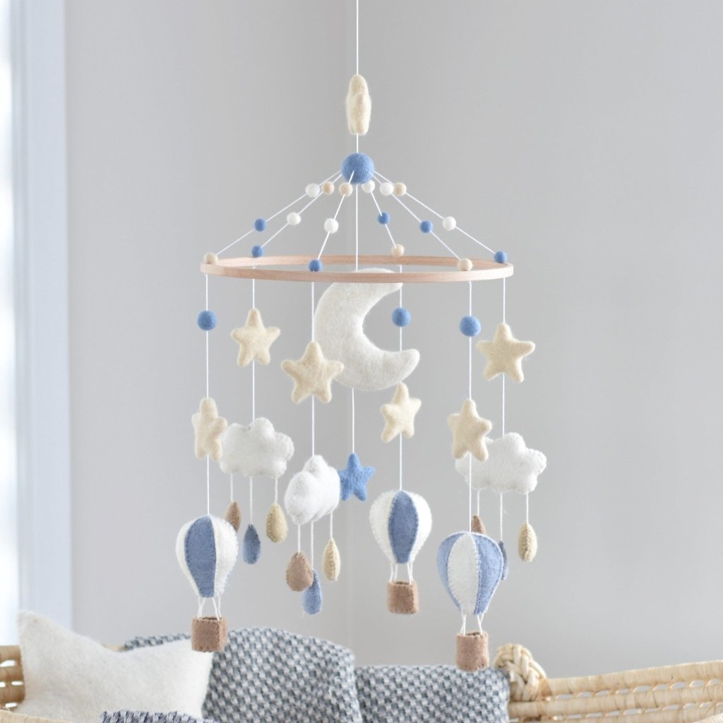 Hot Air Balloon Mobile - Blue - Tik Tak Design Co.