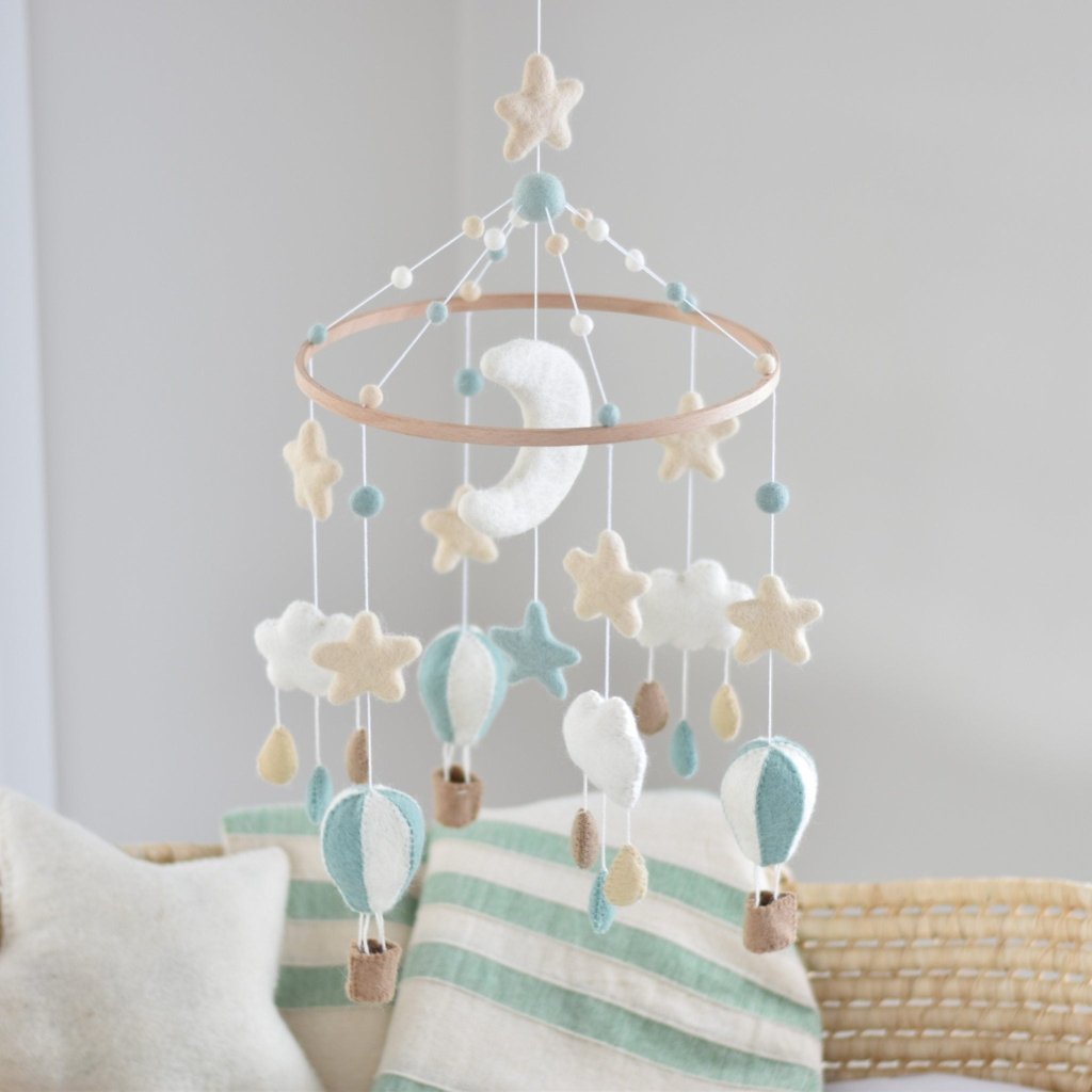 Hot Air Balloon Mobile - Mint - Tik Tak Design Co.