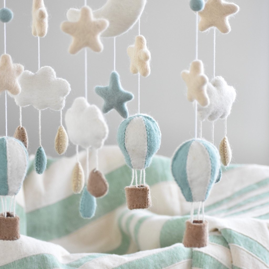 Hot Air Balloon Mobile - Mint - Tik Tak Design Co.