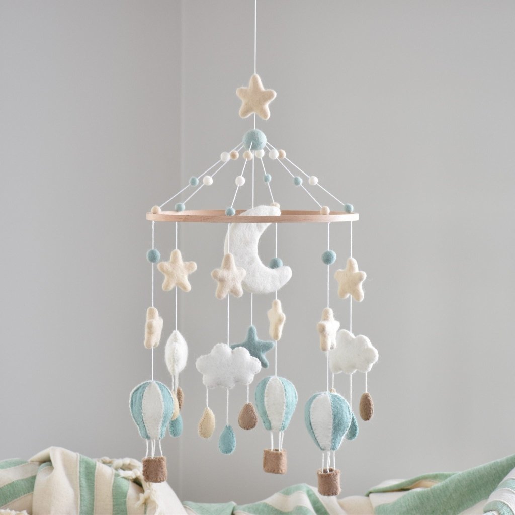 Hot Air Balloon Mobile - Mint - Tik Tak Design Co.