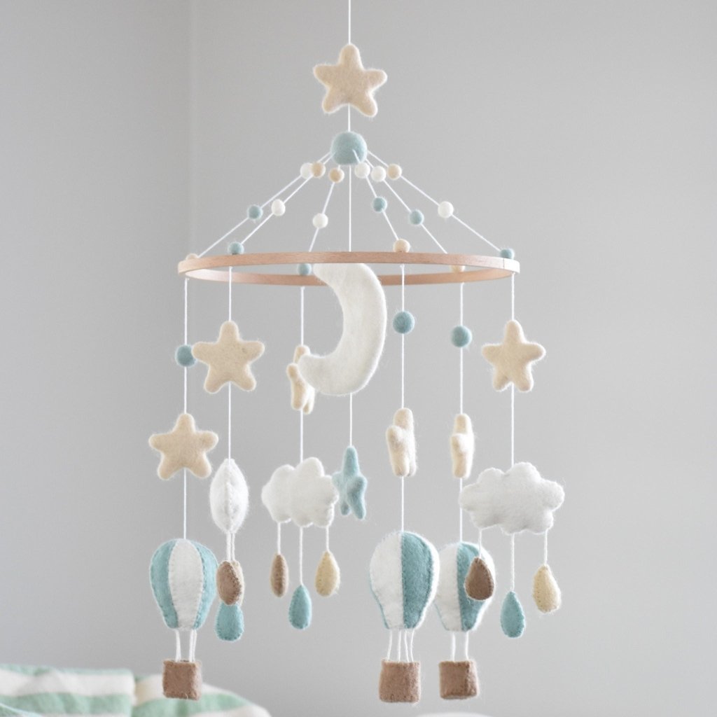 Hot Air Balloon Mobile - Mint - Tik Tak Design Co.