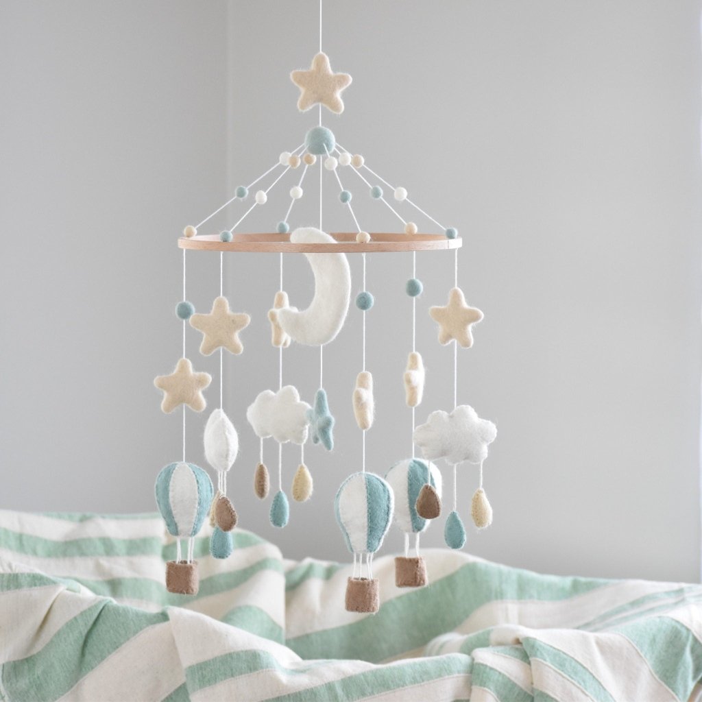 Hot Air Balloon Mobile - Mint - Tik Tak Design Co.