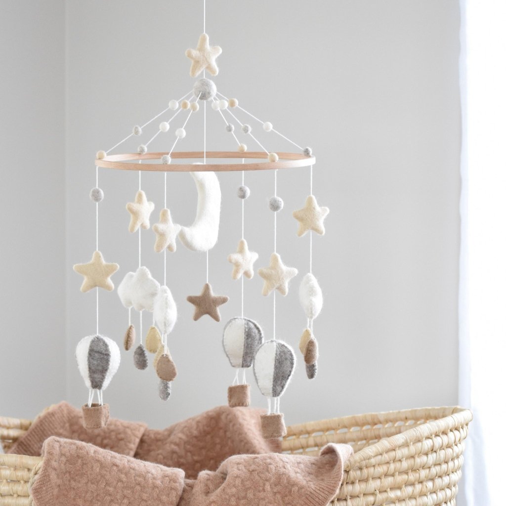 Hot Air Balloon Mobile - Neutral - Tik Tak Design Co.