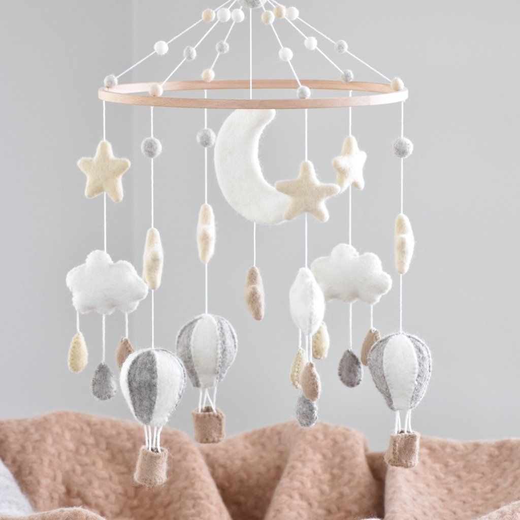 Hot Air Balloon Mobile - Neutral - Tik Tak Design Co.