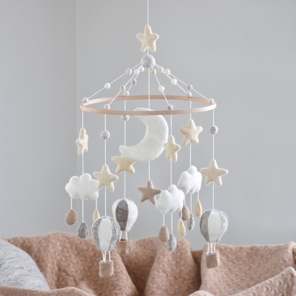 Hot Air Balloon Mobile - Neutral - Tik Tak Design Co.
