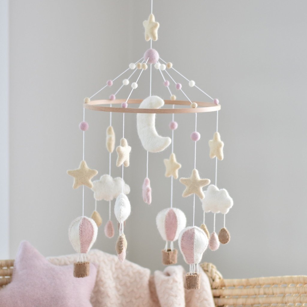 Hot Air Balloon Mobile - Pink - Tik Tak Design Co.