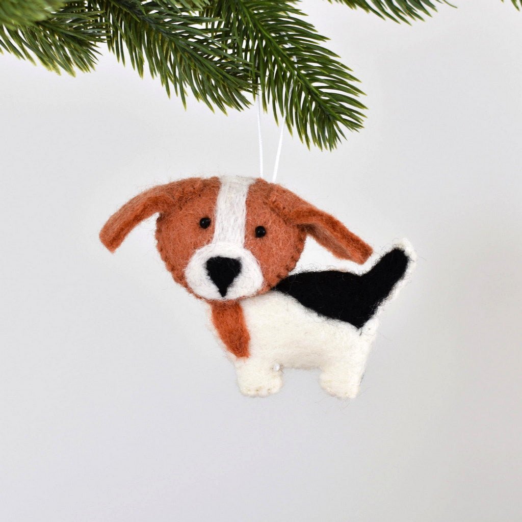 Jack Russell Felt Christmas Decoration - Tik Tak Design Co.