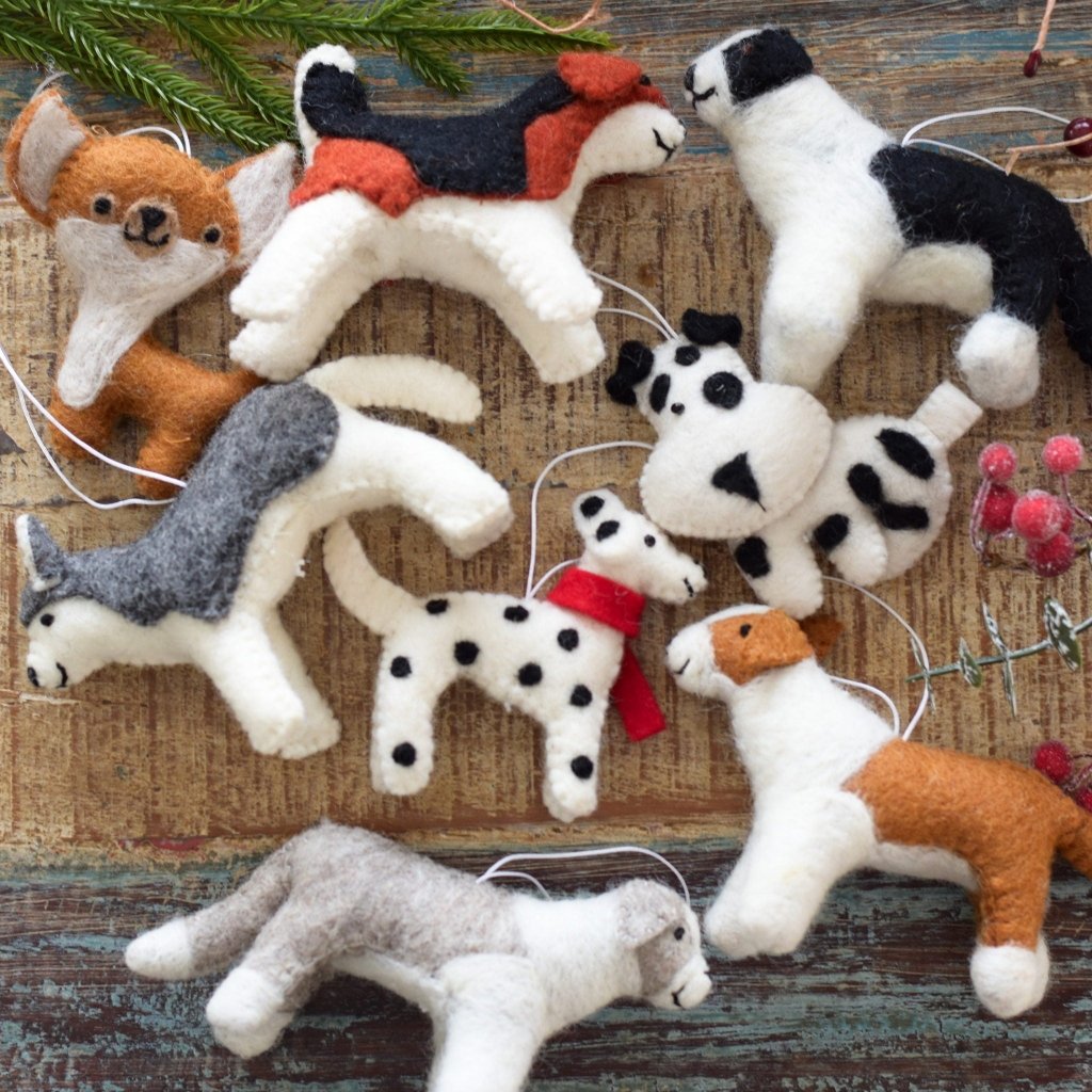 Jack Russell Felt Christmas Decoration - Tik Tak Design Co.