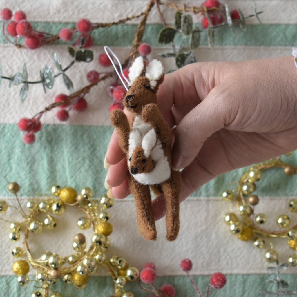 Kangaroo &amp; Joey Felt Decoration - Tik Tak Design Co.