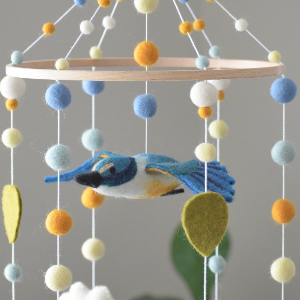Kōtare and Cloud Baby Mobile - Tik Tak Design Co.