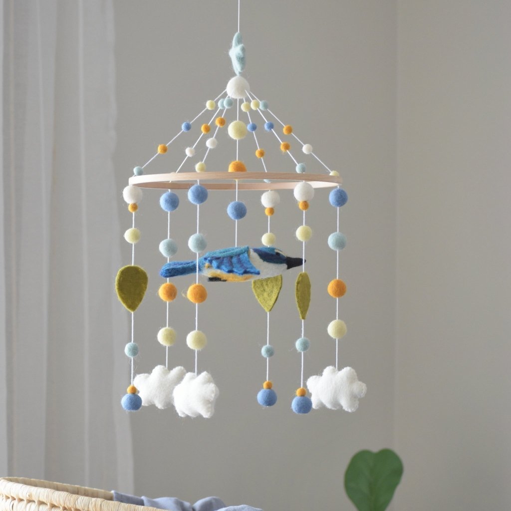 Kōtare and Cloud Baby Mobile - Tik Tak Design Co.