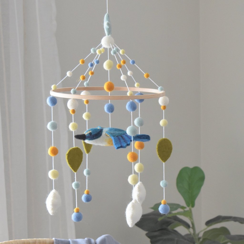 Kōtare and Cloud Baby Mobile - Tik Tak Design Co.