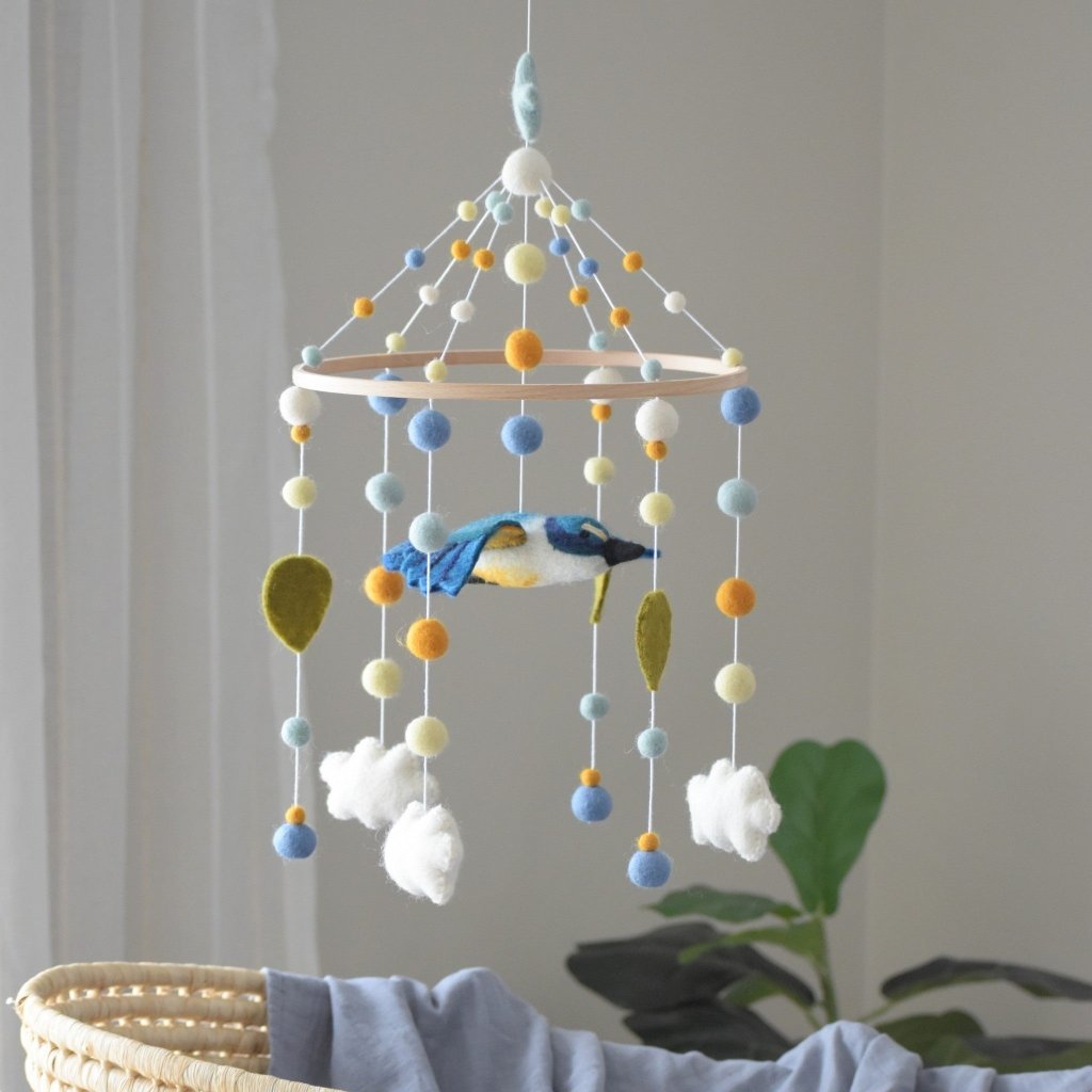 Kōtare and Cloud Baby Mobile - Tik Tak Design Co.