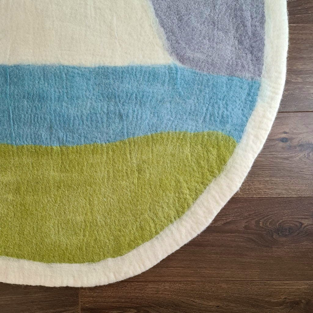 Land &amp; Sky Felt Wool Rug - Tik Tak Design Co.