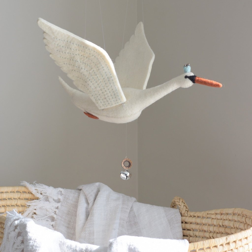 Large Flying Swan Mobile - Mint - Tik Tak Design Co.