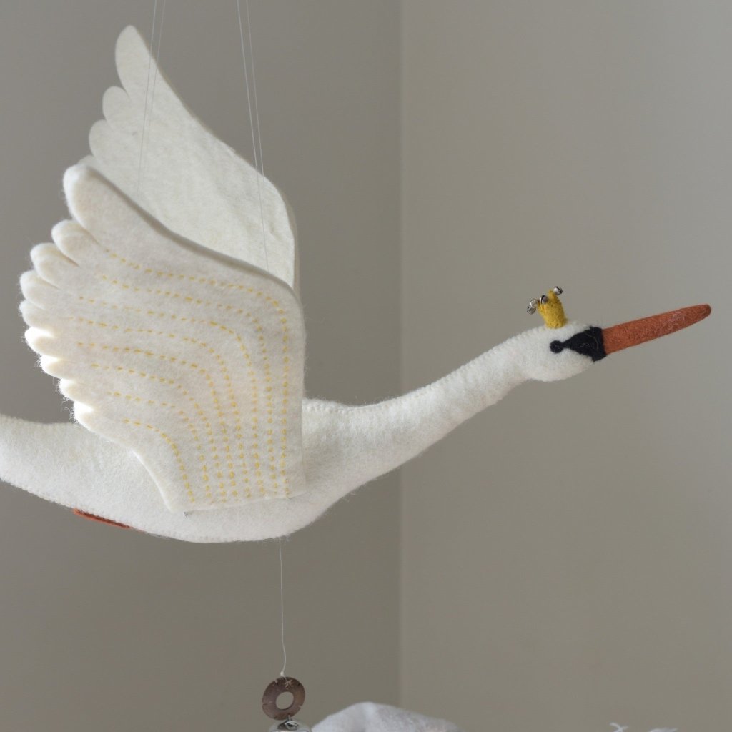 Large Flying Swan Mobile - Mustard - Tik Tak Design Co.