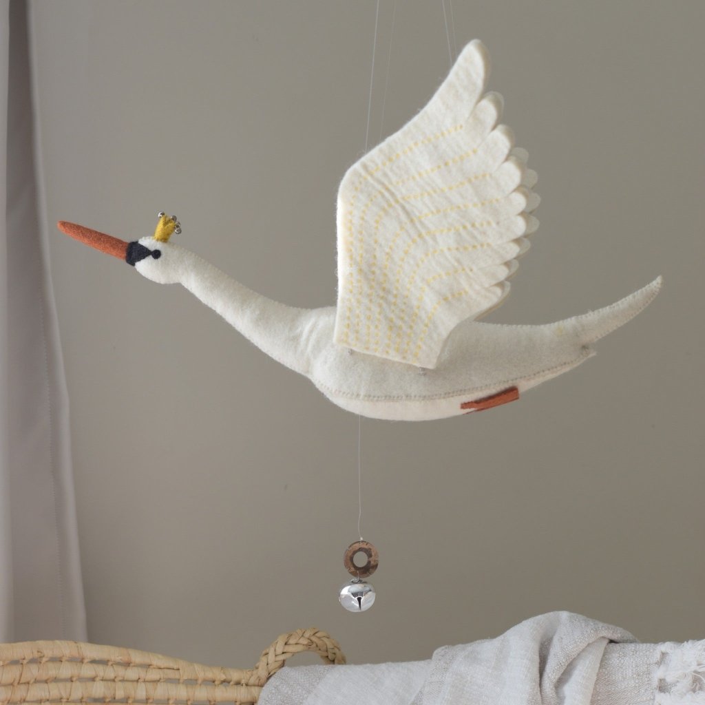 Large Flying Swan Mobile - Mustard - Tik Tak Design Co.