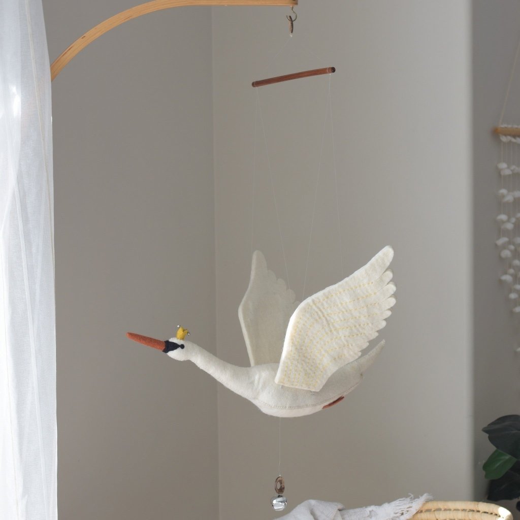 Large Flying Swan Mobile - Mustard - Tik Tak Design Co.