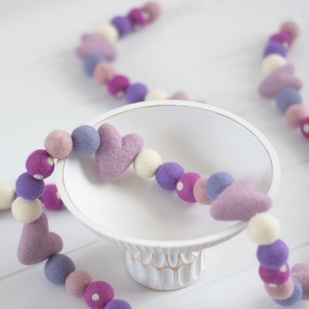 Lilac Lullaby Felt Garland - Tik Tak Design Co.