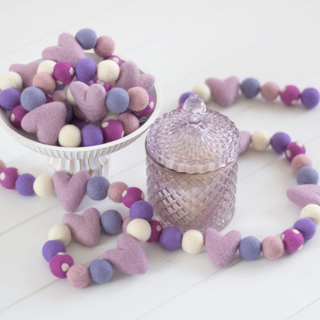 Lilac Lullaby Felt Garland - Tik Tak Design Co.