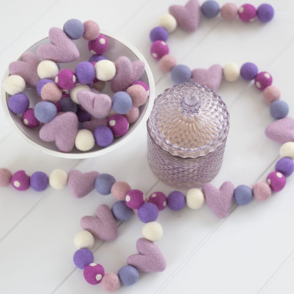 Lilac Lullaby Felt Garland - Tik Tak Design Co.