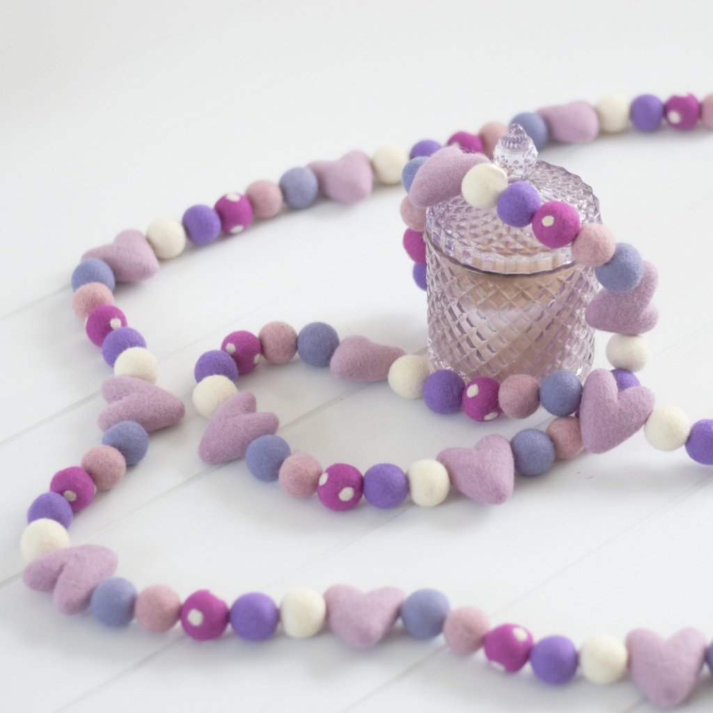 Lilac Lullaby Felt Garland - Tik Tak Design Co.