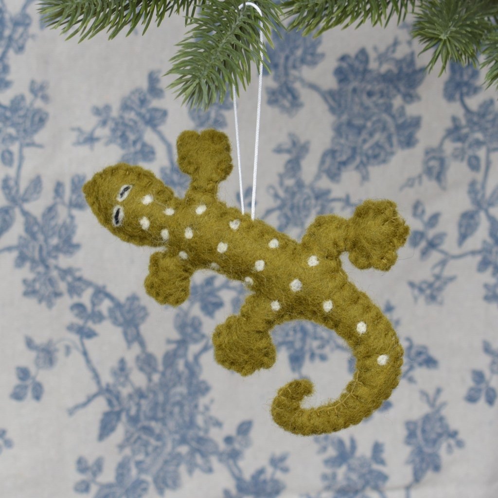 Lizard Felt Decoration - Green - Tik Tak Design Co.