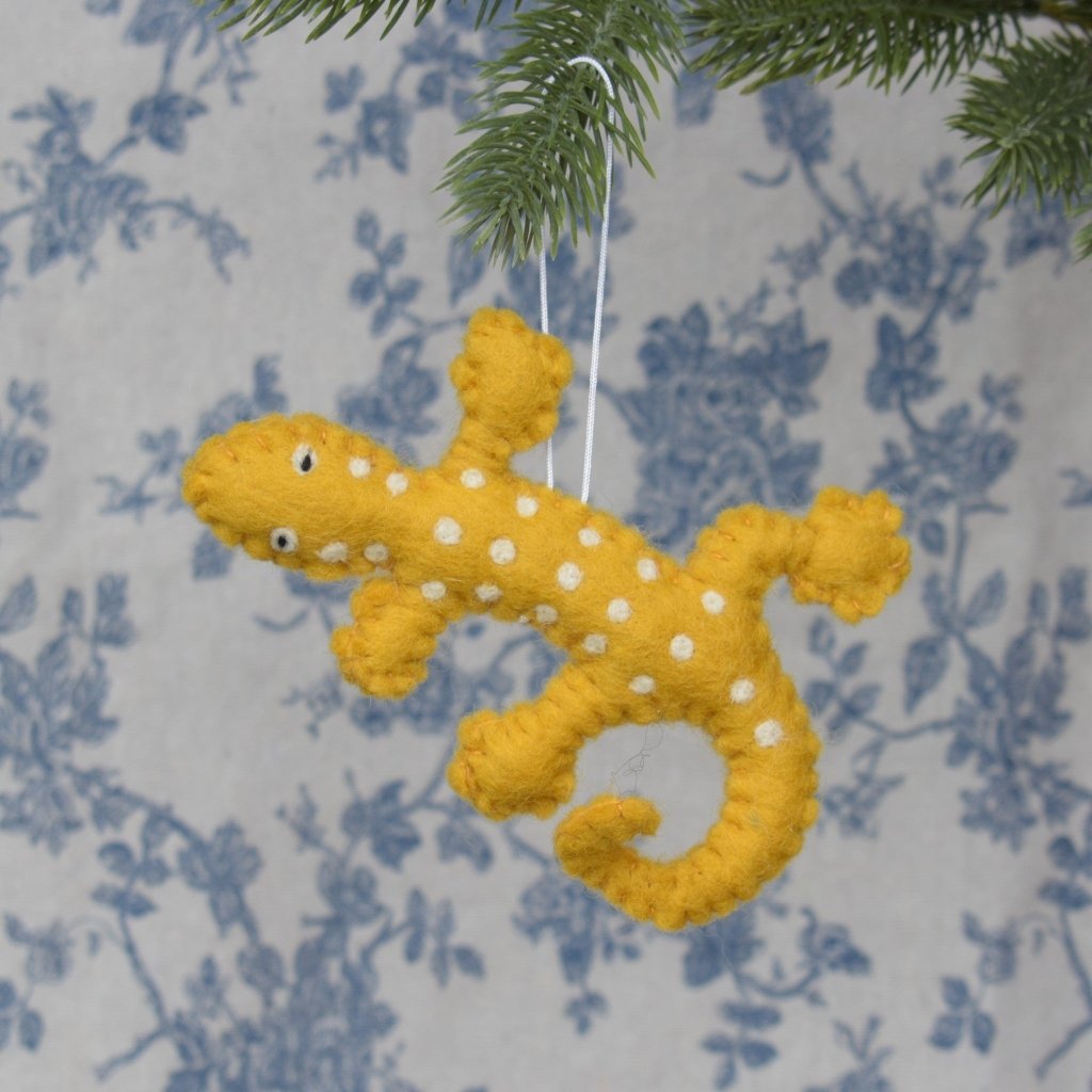 Lizard Felt Decoration - Yellow - Tik Tak Design Co.