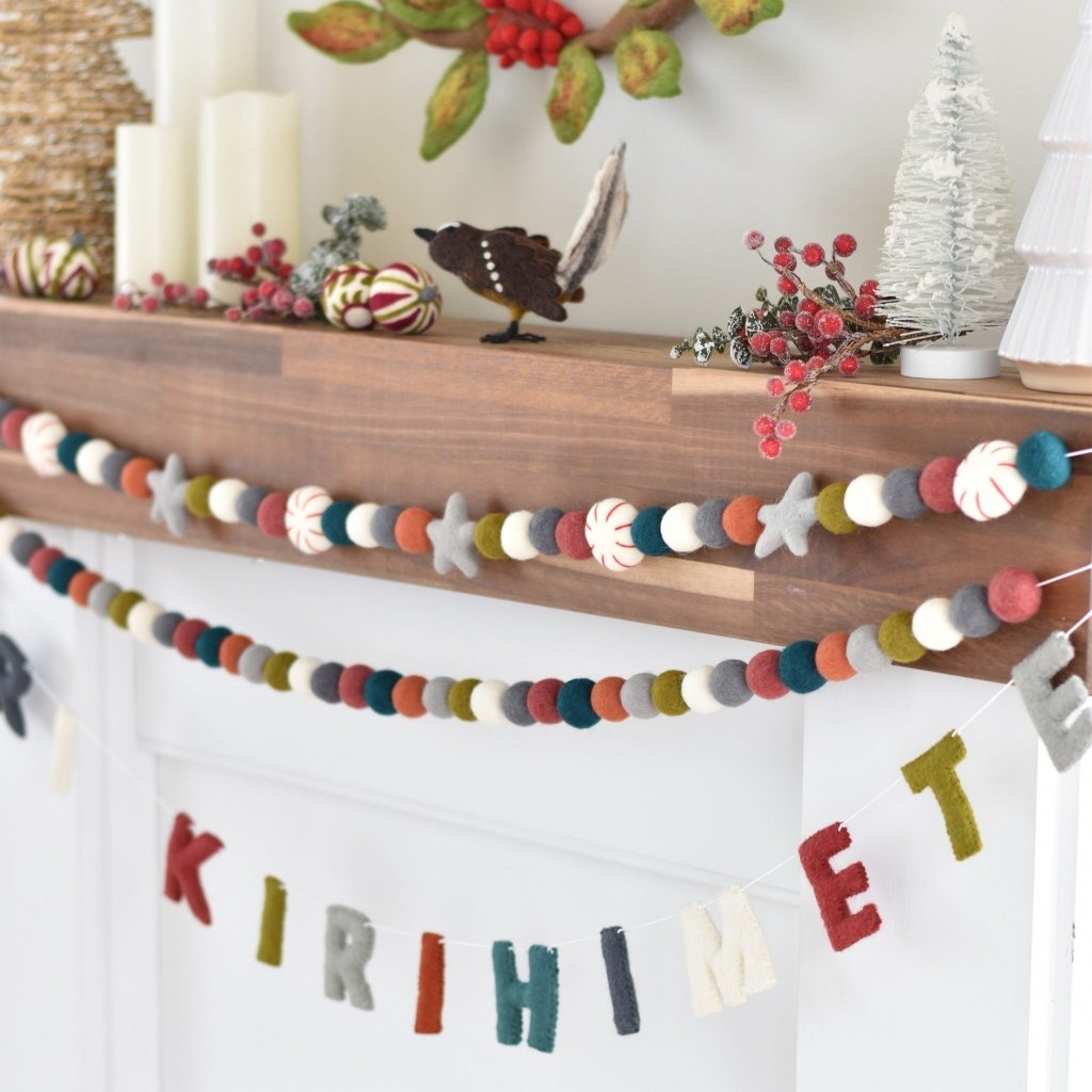 Meri Kirihimete Word and Felt Garlands - Tik Tak Design Co.