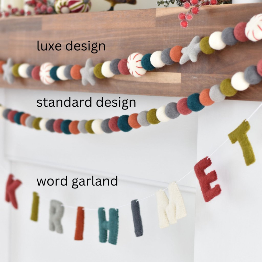 Meri Kirihimete Word and Felt Garlands - Tik Tak Design Co.