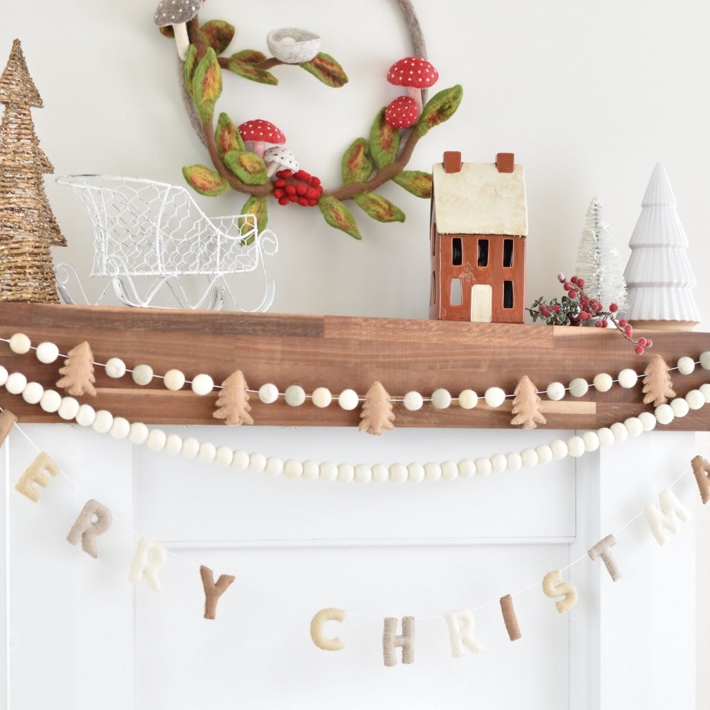 Merry Christmas Garland - Neutral - Tik Tak Design Co.