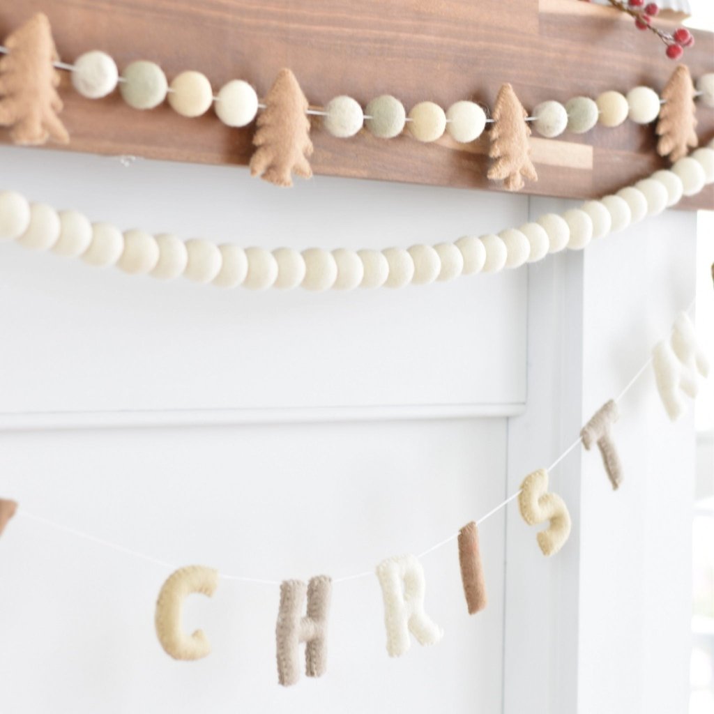 Merry Christmas Garland - Neutral - Tik Tak Design Co.