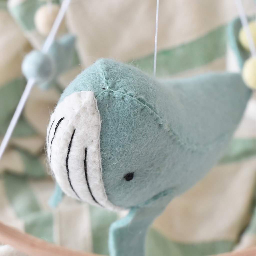 Mint Whale Baby Mobile - Tik Tak Design Co.