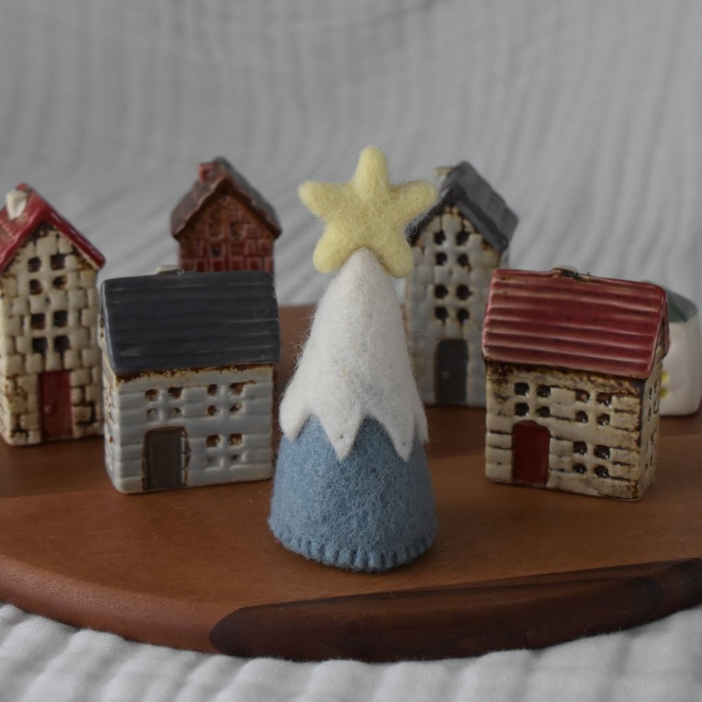Mountain with Star Decoration - Blue Grey - Tik Tak Design Co.