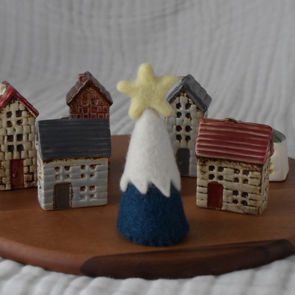 Mountain with Star Decoration - Navy Blue - Tik Tak Design Co.