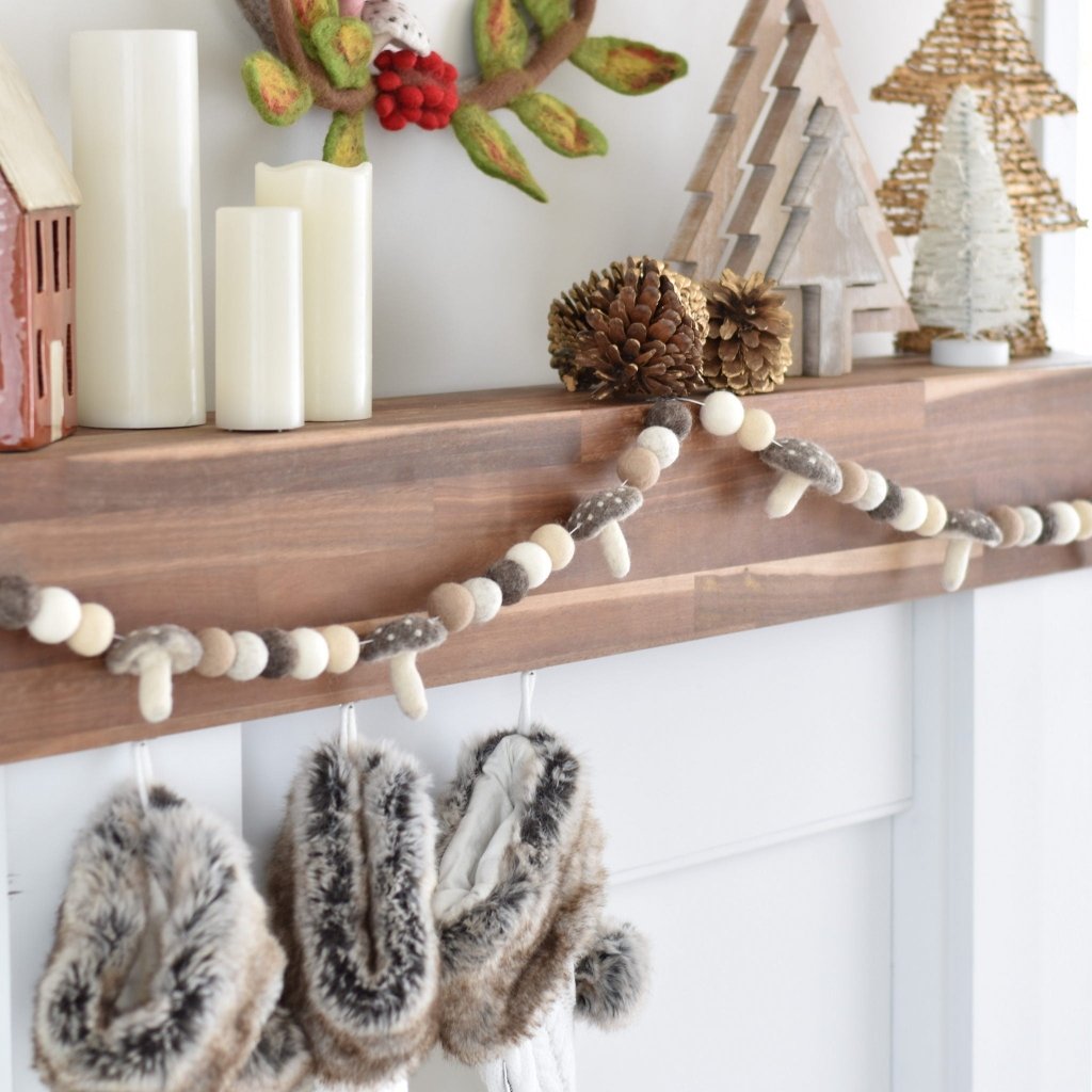 Mushroom Felt Christmas Garland - Tik Tak Design Co.
