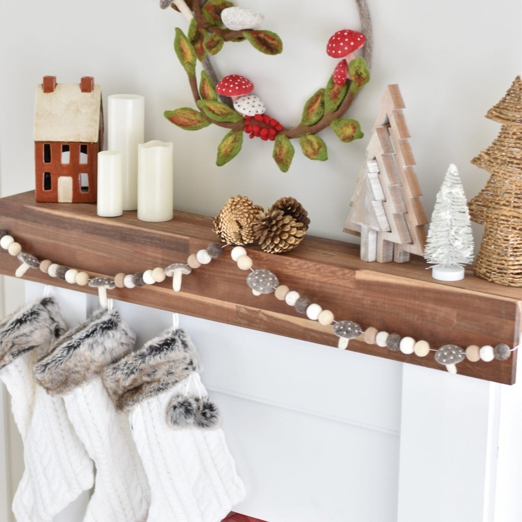 Mushroom Felt Christmas Garland - Tik Tak Design Co.